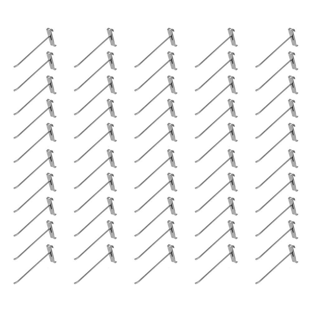 50 Pieces 8 In Length Chrome Metal Wire Gridwall Hooks Grid Panel Display Hanger
