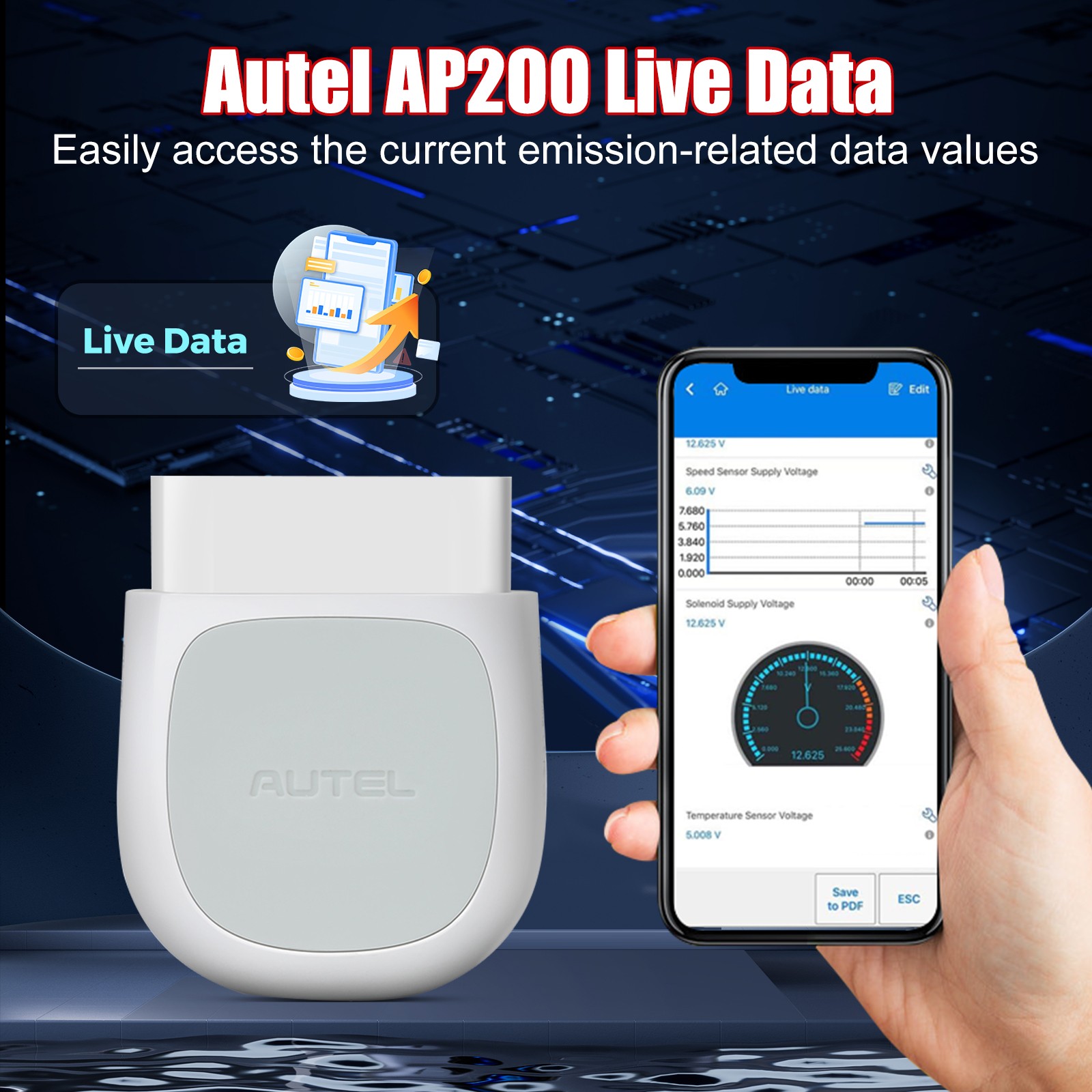 Autel MaxiAP AP200 Bluetooth OBD2 Scanner Code Full System Diagnostic TPMS IMMO