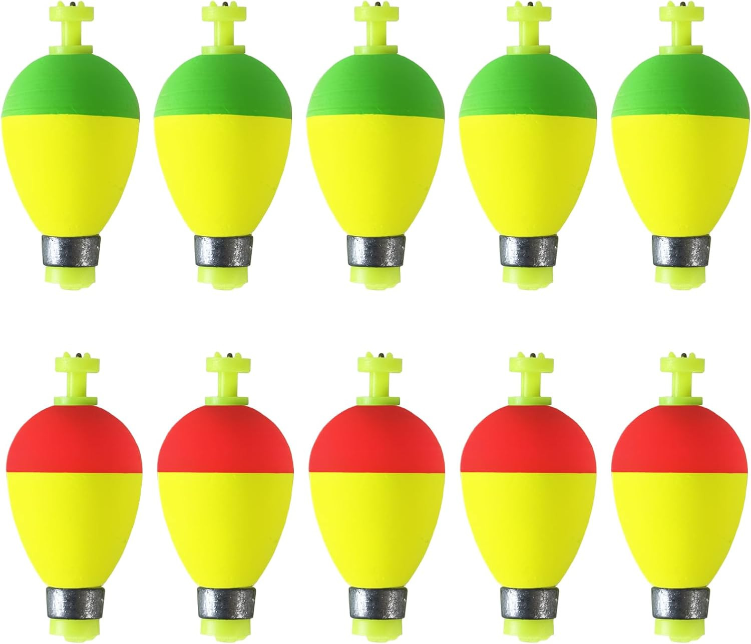 Fishing Bobbers Floats,10 Packs Weighted Bobbers for Fishing Foam Snap-On Fishin