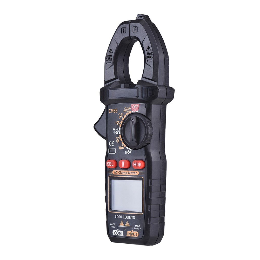 CM85 Clamp Meter with Backlight Flashlight NCV Diode Buzzer 6000 Count