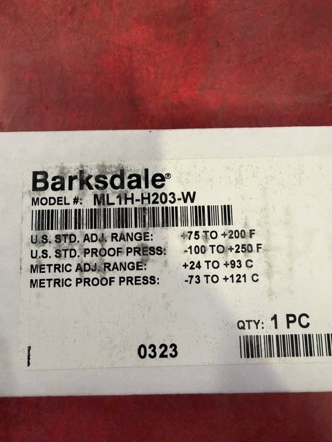 ML1H-H203-W Barksdale Temperature Switch
