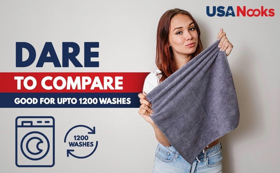 USANOOKS Microfiber Cleaning Cloth Grey - 12 Pcs (12.5" x 12.5")