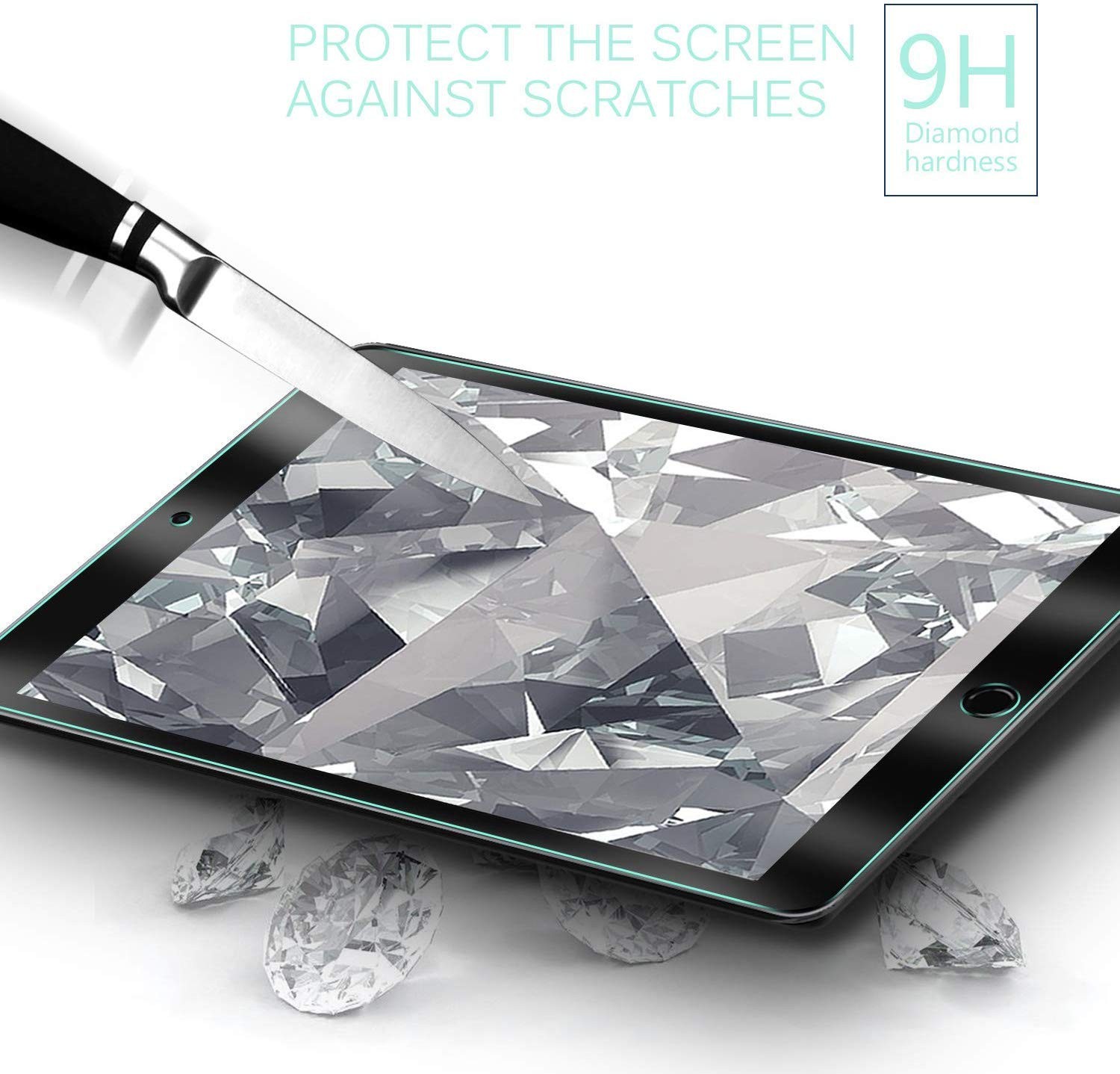 TiKeDa 2 Pack Screen Protector for iPad 9th 8th 7th Generation 10.2 Clear