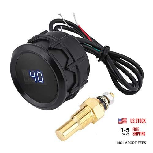 Digital Water Temp Gauge, 2 Inch 52mm Blue LED Digital Water Temperature