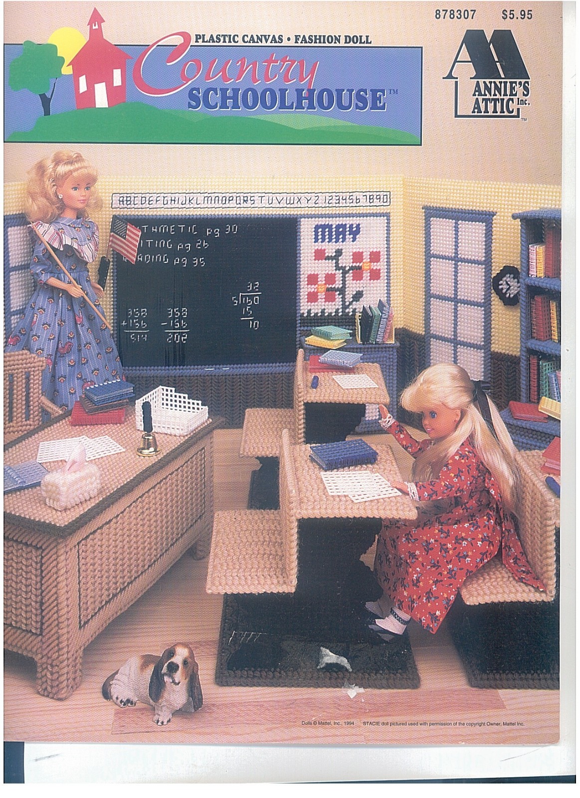 878307 Country Schoolhouse Plastic Canvas Fashion Doll Annies Attic Pattern Book