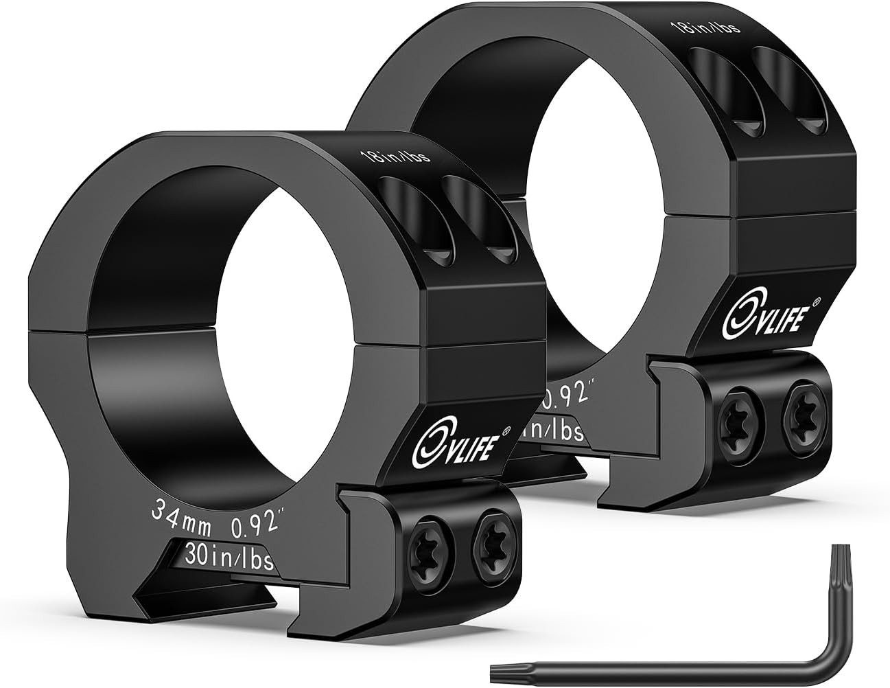 34mm Low Profile Scope Rings Fits Picatinny Rails Mount Heavy Duty 7075 Aluminum