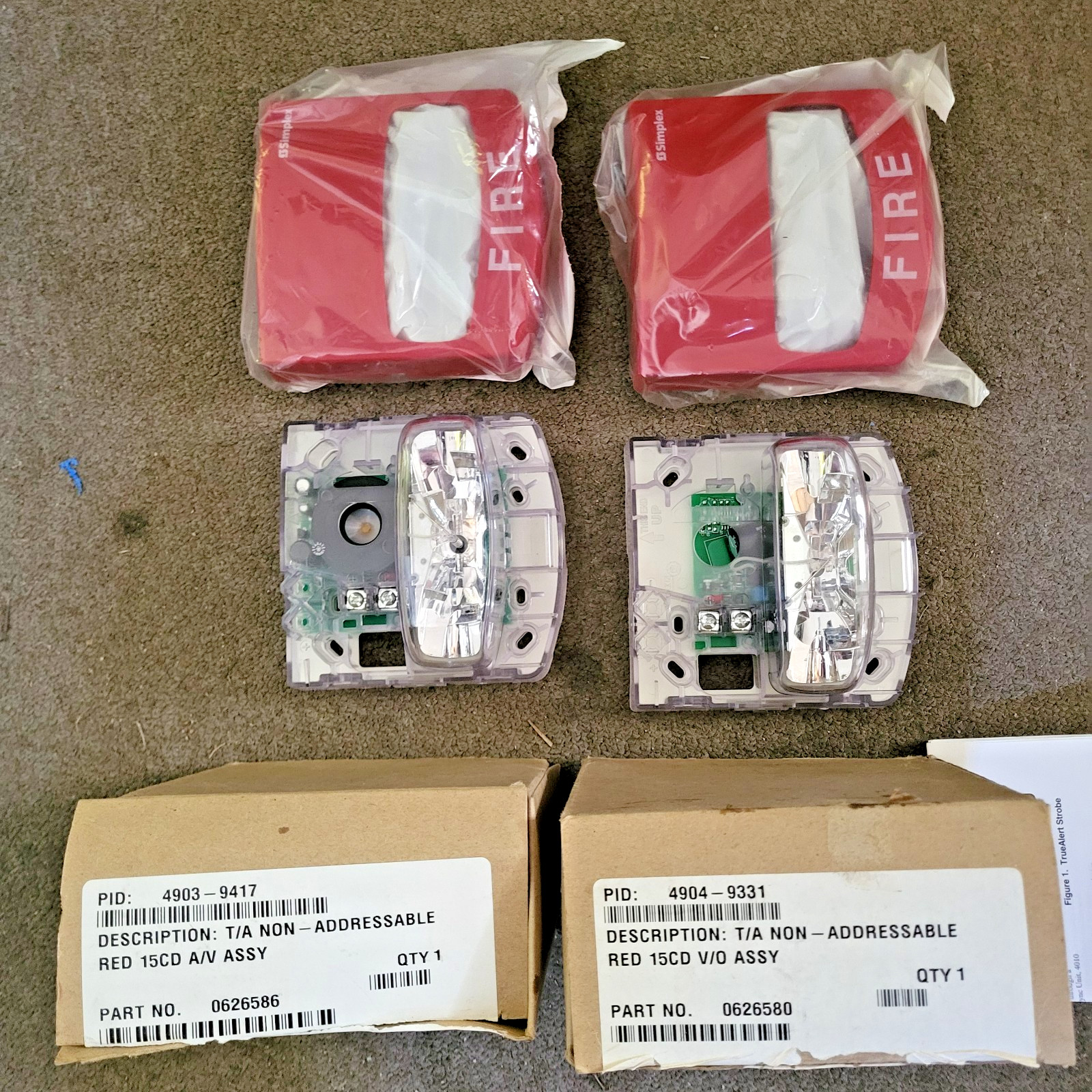 *NEW* T/A Non-Addressable RED 15CD A/V 4903-9417 & V/O 4904-9331 assemblies