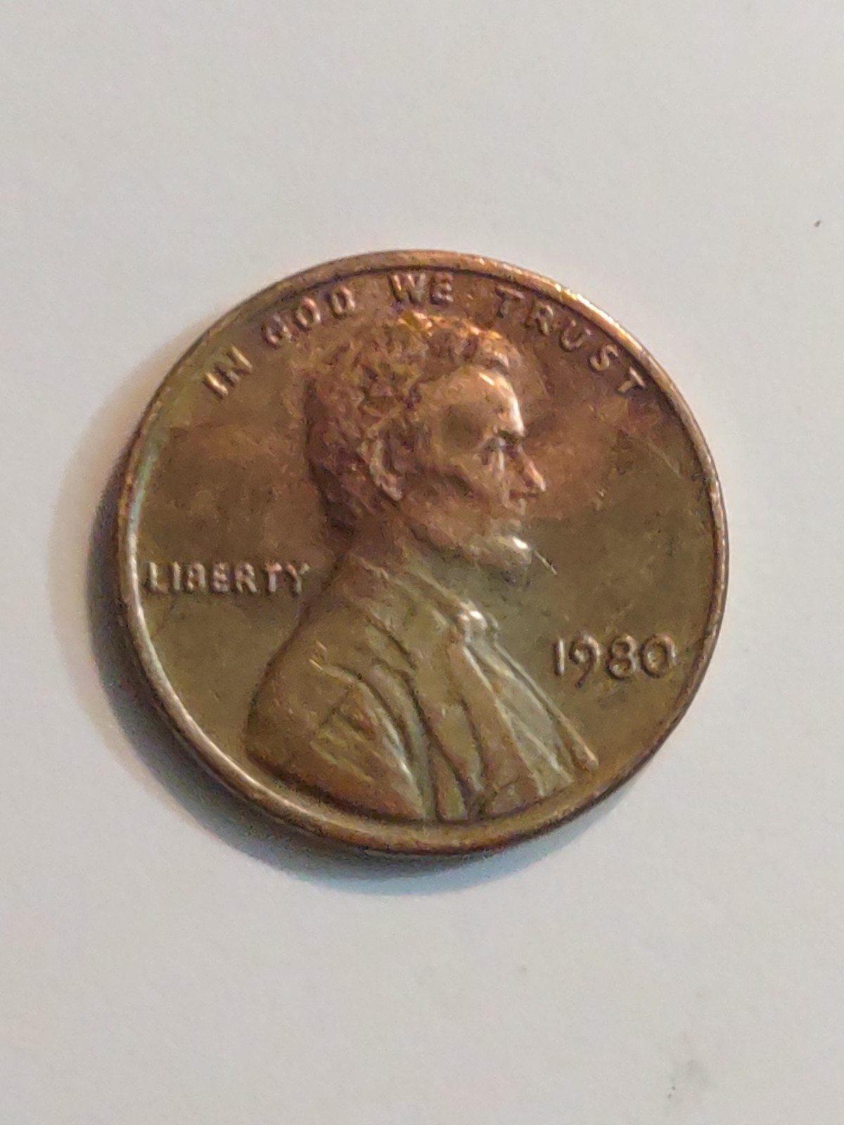 1980P Circulated Penny Toned Ungraded