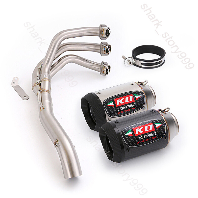 For Yamaha MT-09 XSR900 Full Exhaust System Front Link Pipe Muffler Tips Carbon