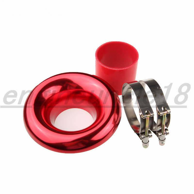 4" Inch Red Velocity Stack For Cold/ Ram Engine Air Intake/ Turbo Horn