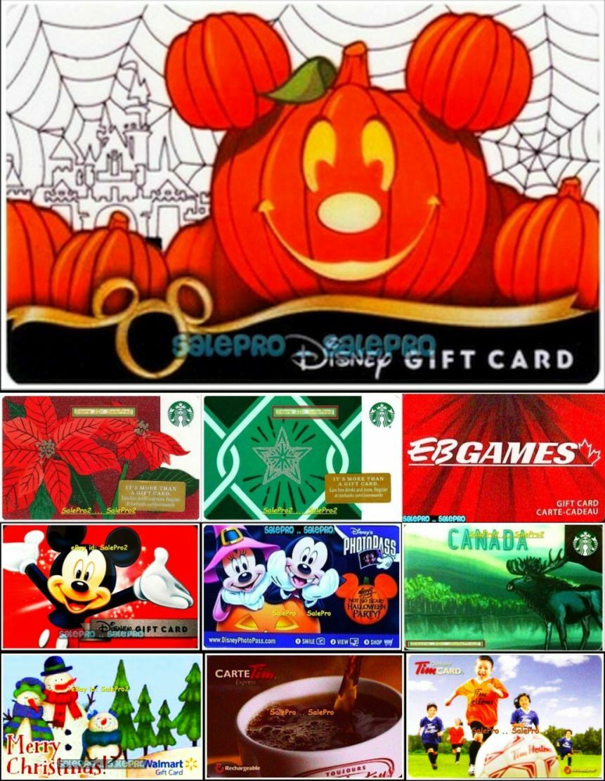 100+ WALMART DISNEY EB GAMES TIM HORTON STARBUCKS CARD LOT . YOU PICK LIST DEALS
