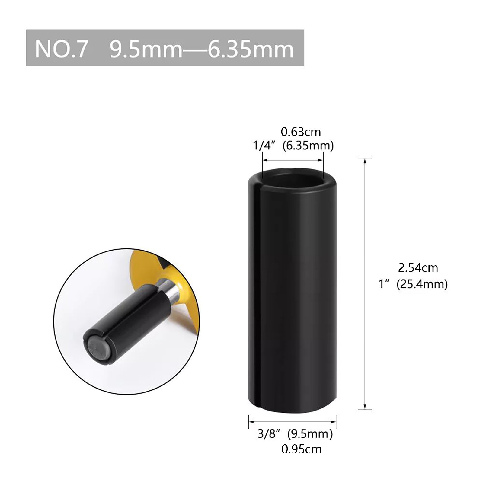 9Pcs Adapter Converter Router Collet Reduction Sleeve Tool Bit Connector