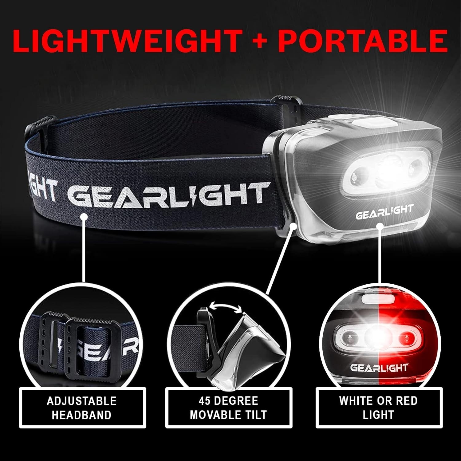 Versatile LED Headlamp Set - 2 Adjustable, Water-Resistant Lights for Every Need