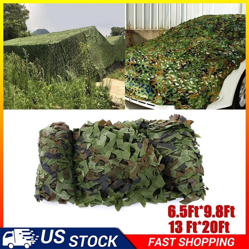 20X13 FT Camouflage Netting Camo Army Net Woodland Camping Hunting Cover Shade
