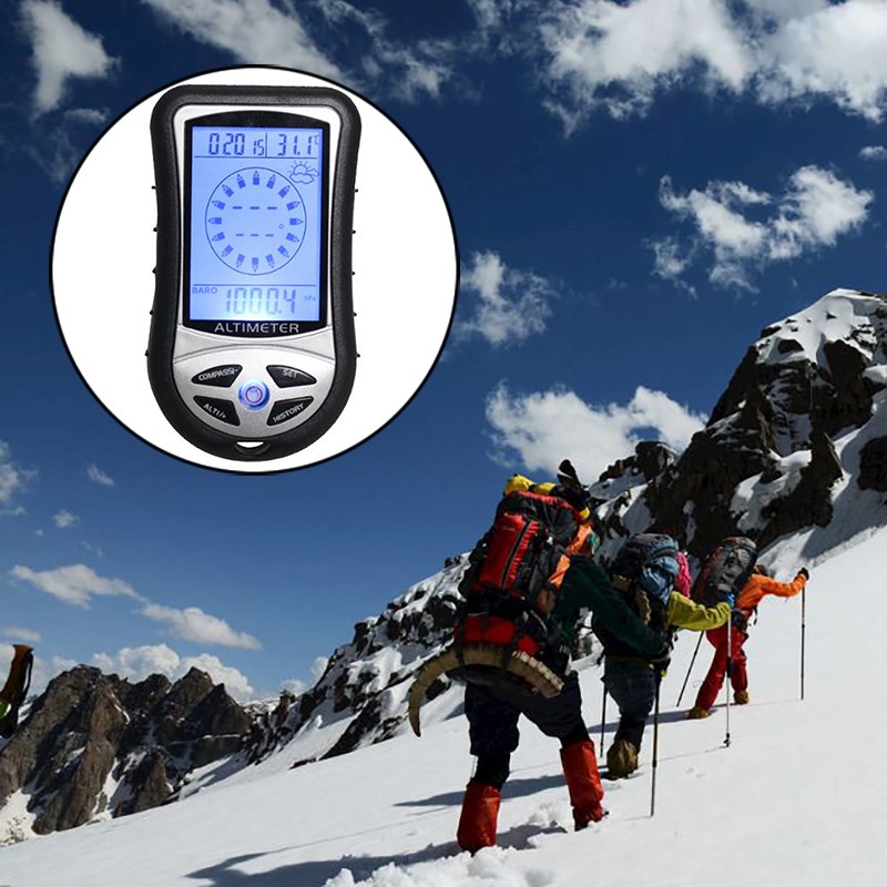Portable Multifunction Altimeter Digital Compass Clock Barometer Thermometer m