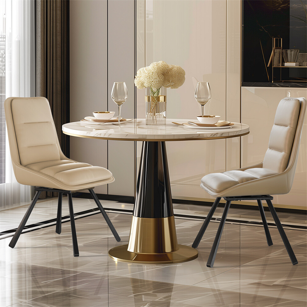 2x Ergonomic Swivel Dining Chair High Back Armless Kitchen Chairs Furniture NEW