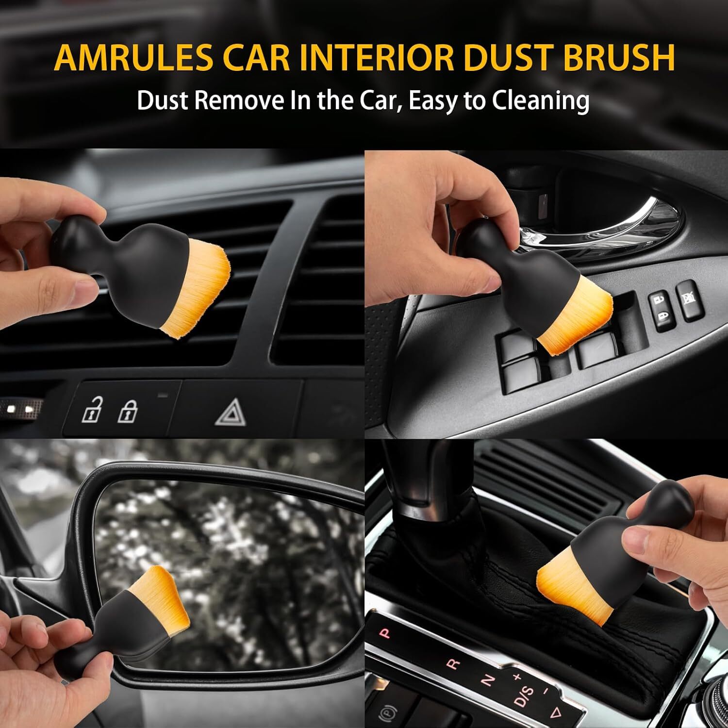 Auto Car Detailing Brush Dusting Brush, Soft Bristles Car Interior Cleaning Tool