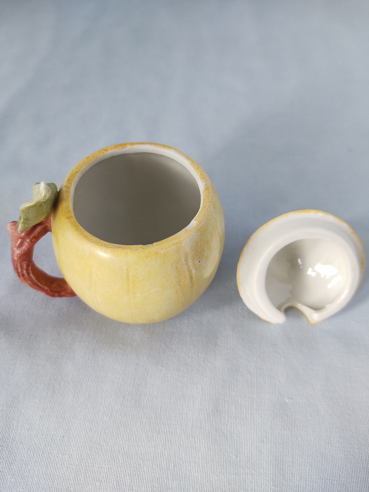 Two Porcelain Germany Figural Fruit Mustard Jars