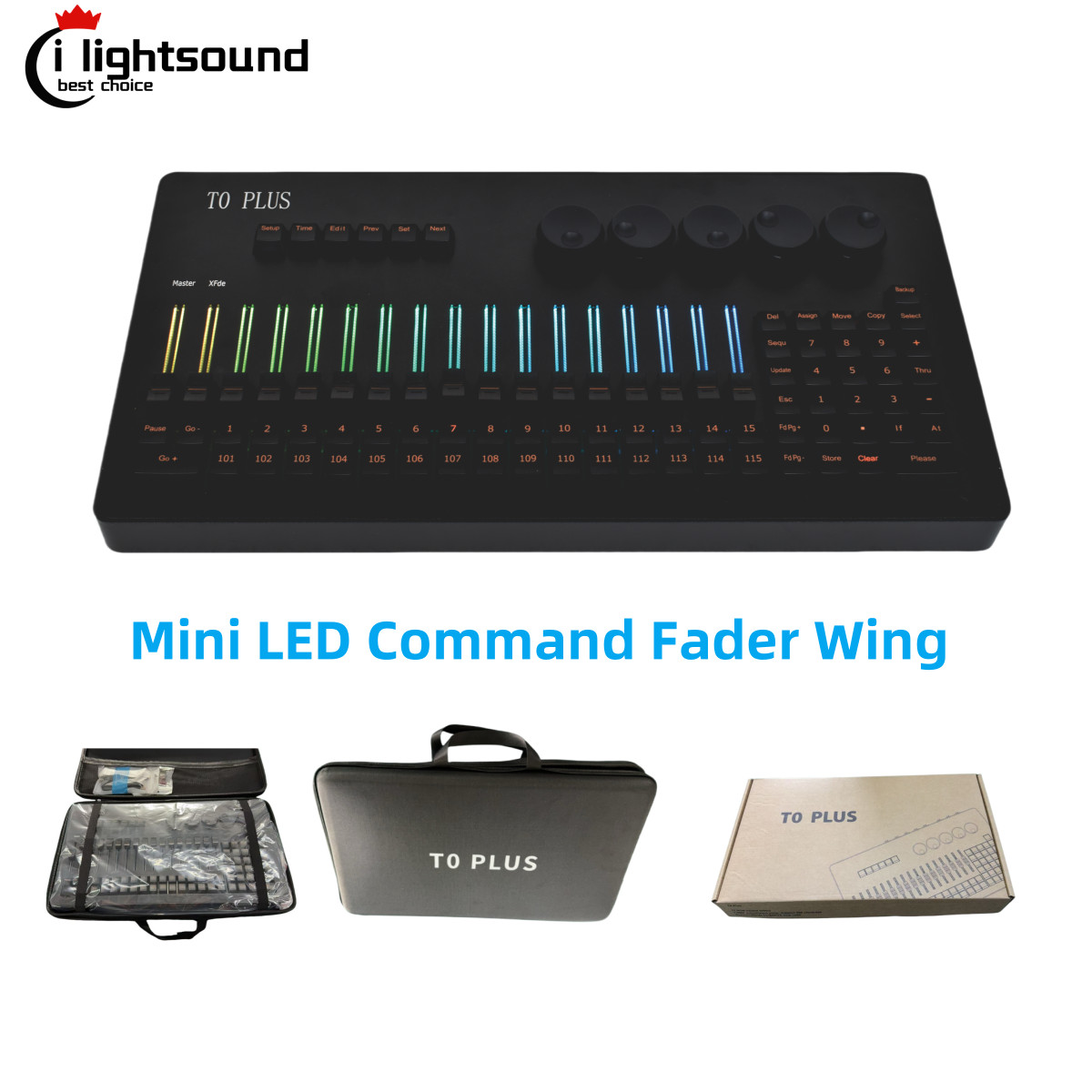 T0 plus RGB LED backlight fader command wing controller dmx console M2 +bag