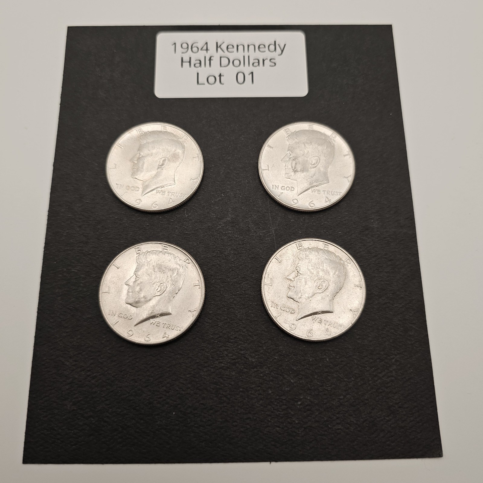 1964 Kennedy Half Dollars Philadelphia 90% Silver-Lot of 4 Coins-Lot #1 of 9