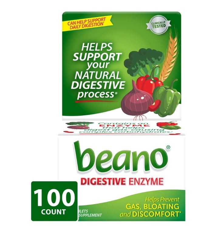 Beano Digestive Enzyme, Gas Prevention & Digestive Enzyme Supplement, 100 Count