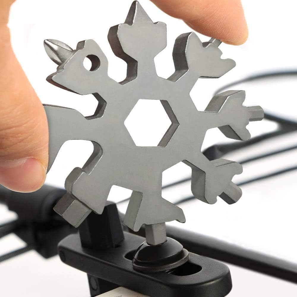 DOOGAXOO 18-in-1 Snowflake Multi Tool,Function Stainless Steel Sliver, Sliver