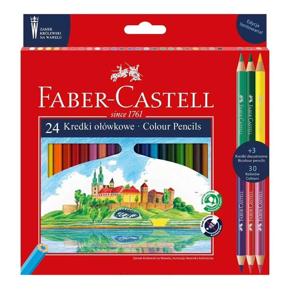 4005402014811 Kredki ołówkowe Wawel 24 kol + 3 FABER CASTELL Faber Castell