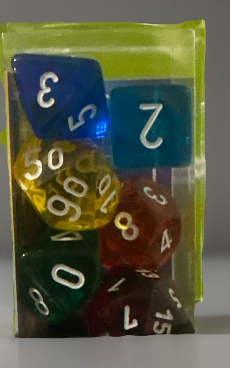 Prism Translucent Gm And Beginner Player Polyhedral 7-Die Set ACC NEW