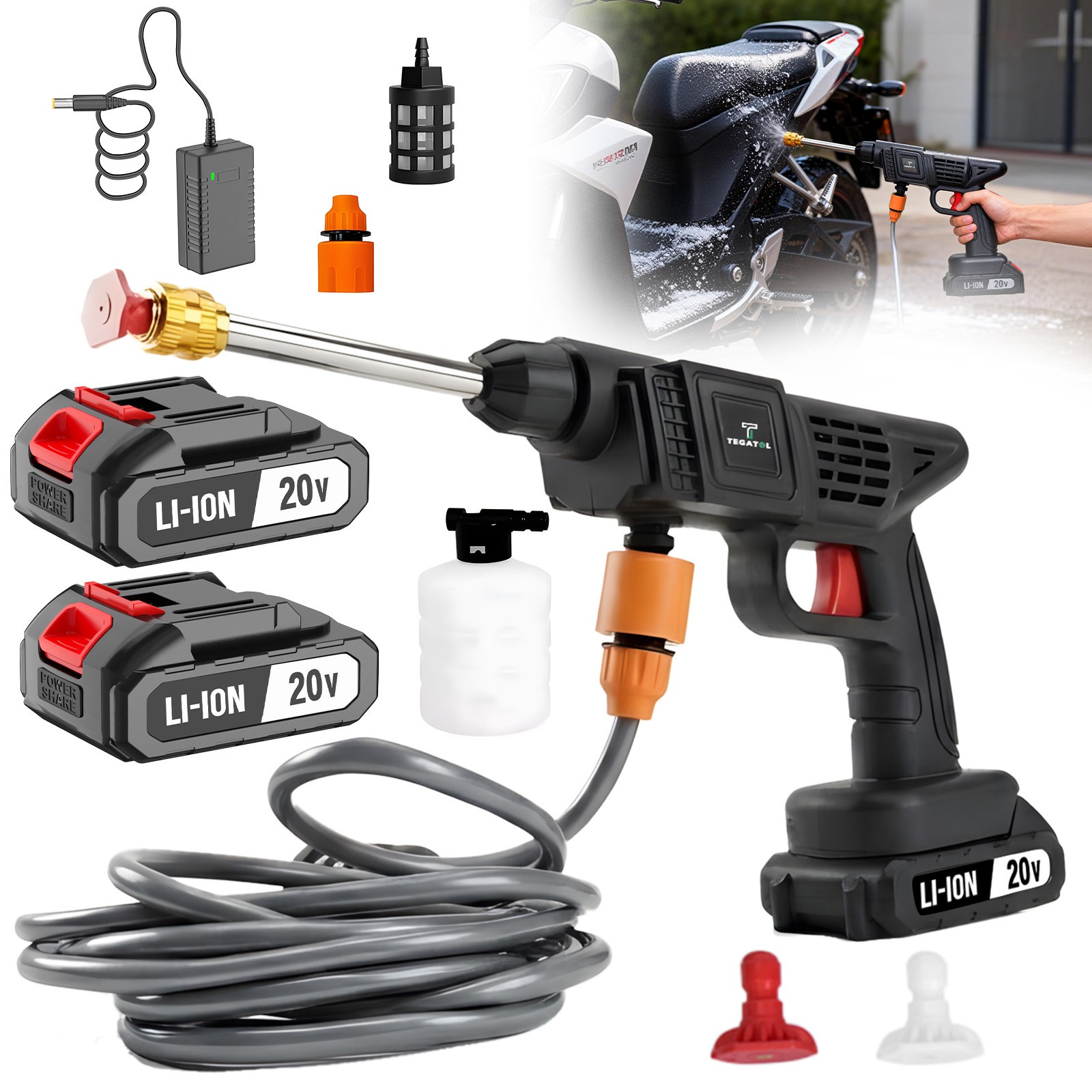 wireless car wash tool - rechargeable portable electric cleaning tool