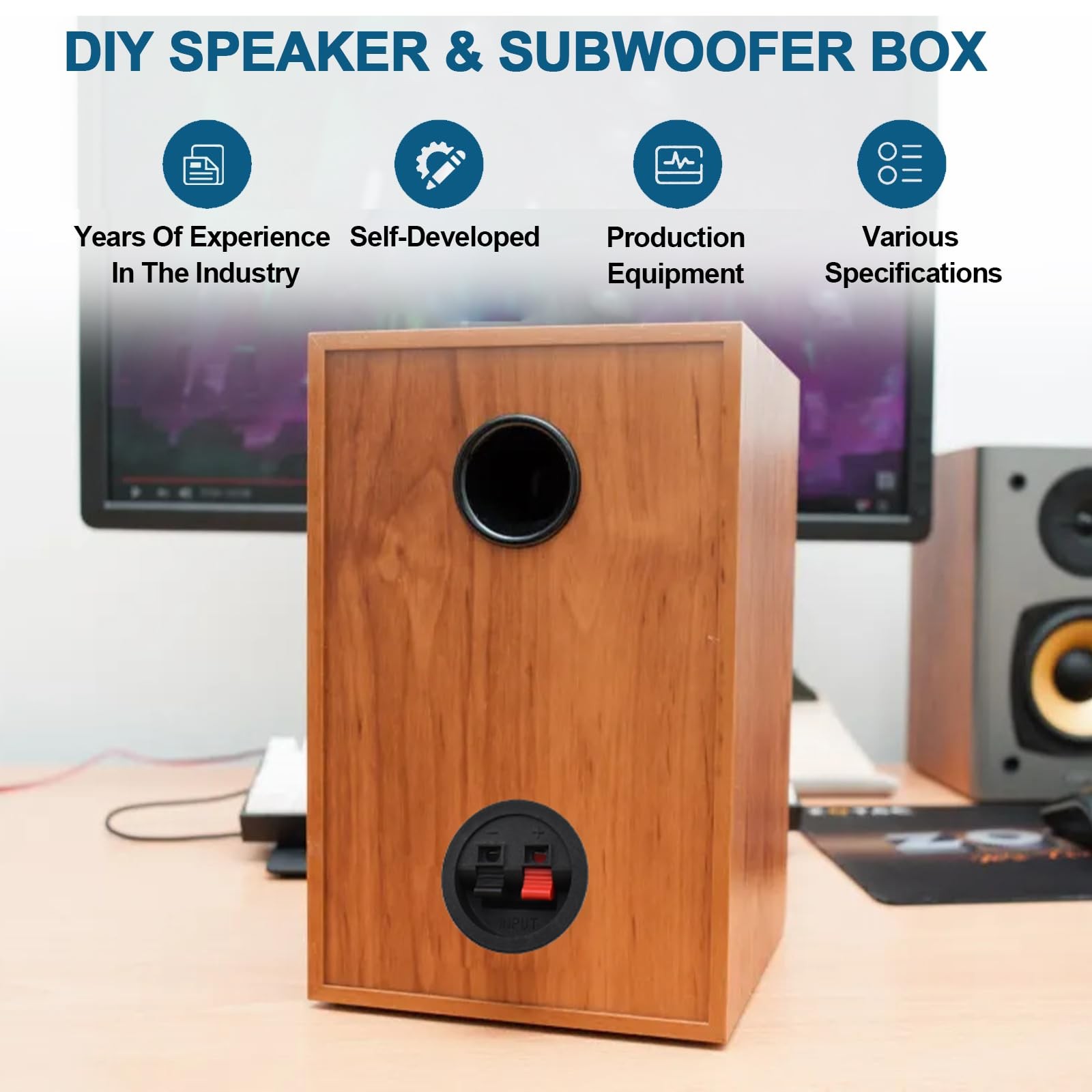 UBANU Speaker Box Terminal Cup, 2 Pack Round Spring Subwoofer -2.18IN