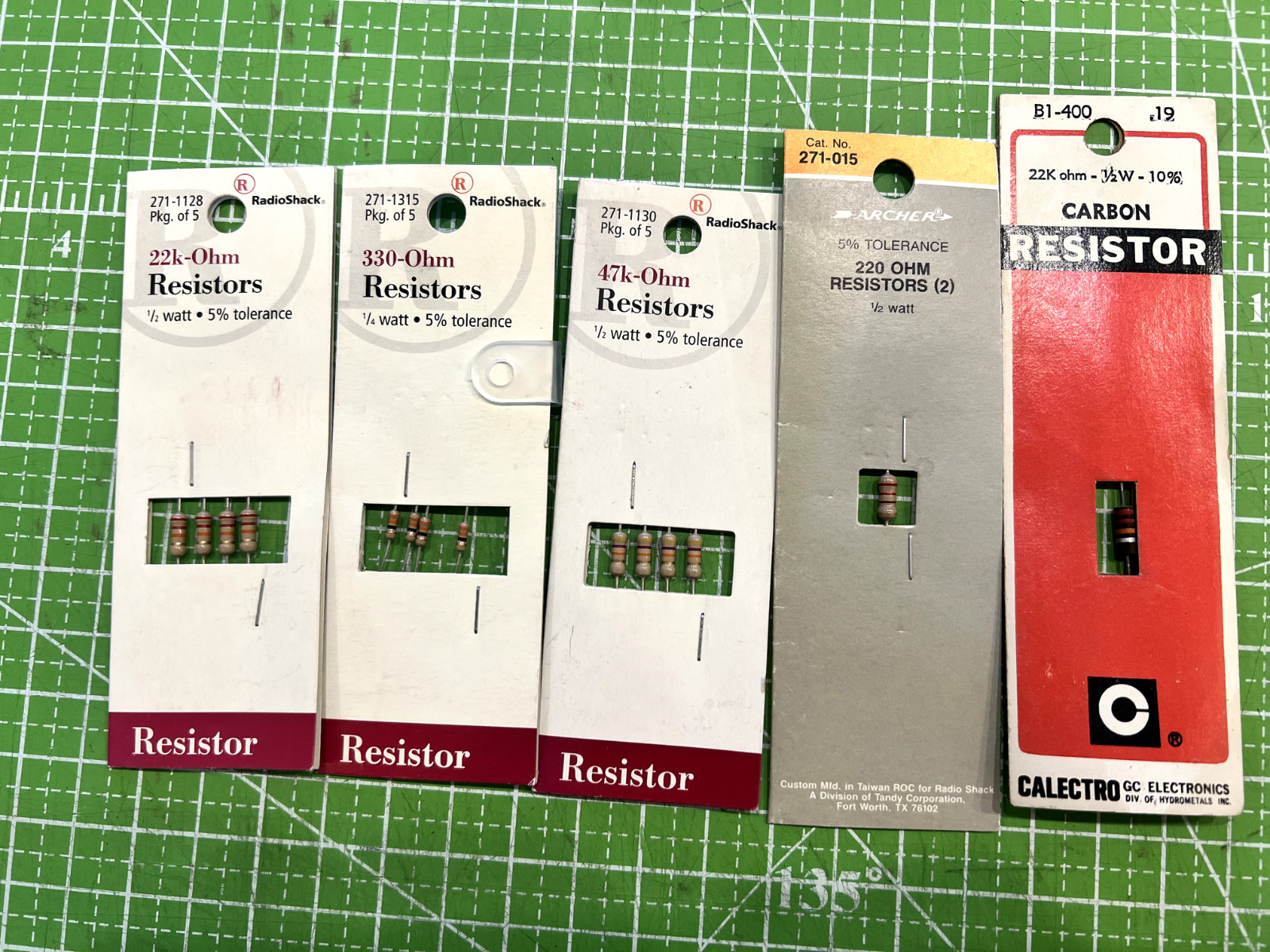 Resistors A lot Of 5 Varieties From Radio Shack, Archer & Calectro -Factory Pack