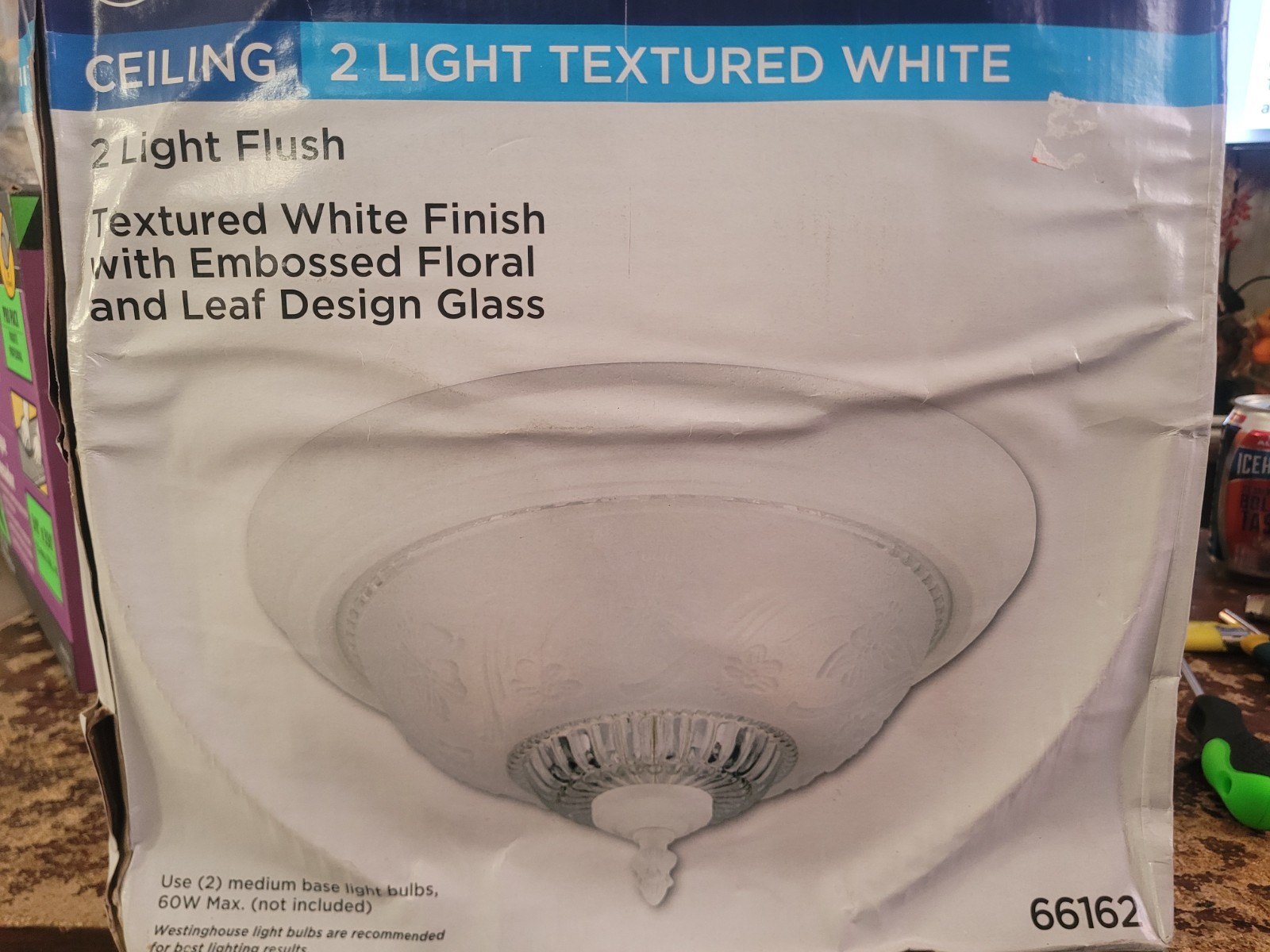 Westinghouse 66162 Ceiling Light 7" H X 13.39" W X 13.25" L