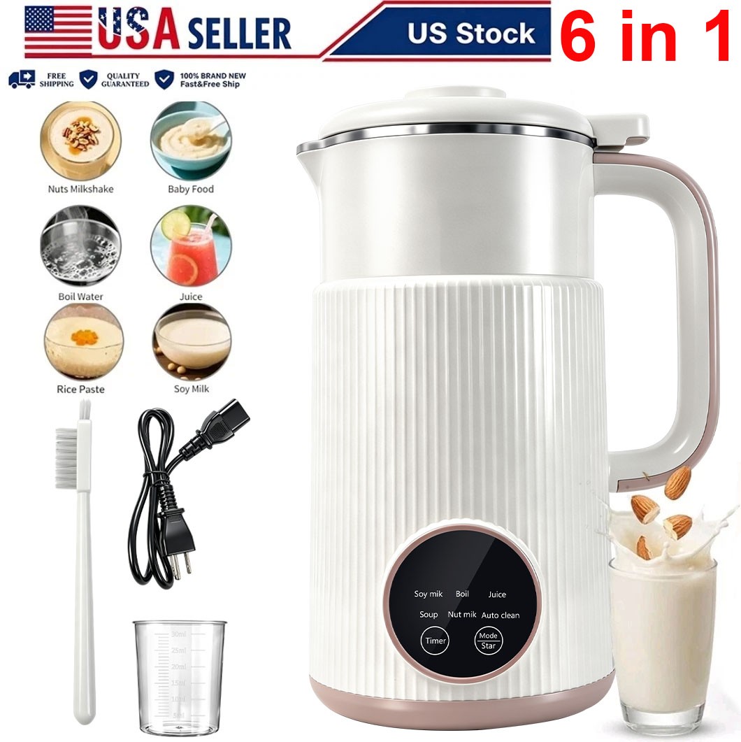 6 In 1 Automatic Nut Milk Maker With 8 Blades 27oz Almond Soy Milk Machine US