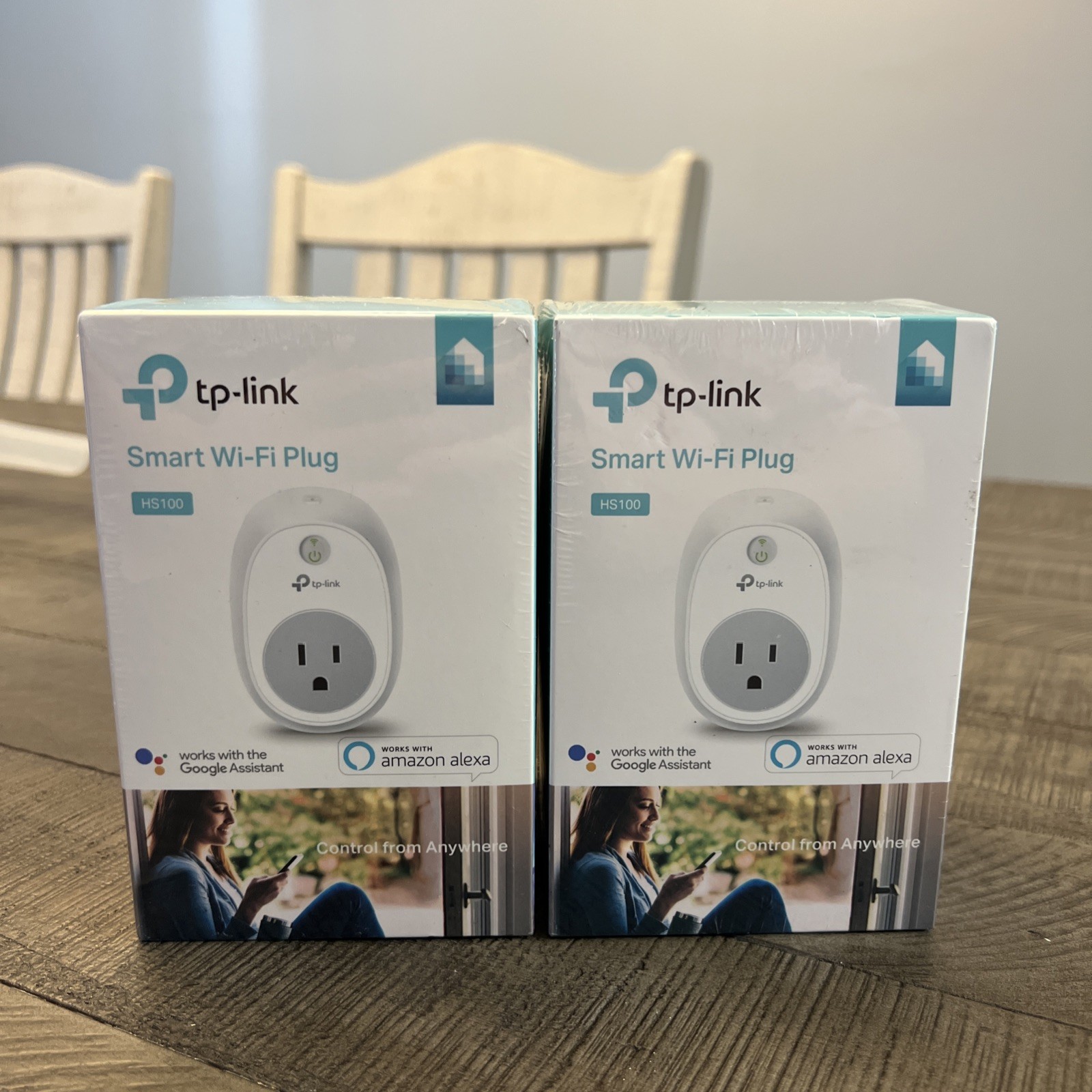 2 TP-Link HS100 Smart Wi-Fi Plug Kasa Outlet - Alexa & Google Assistant - New