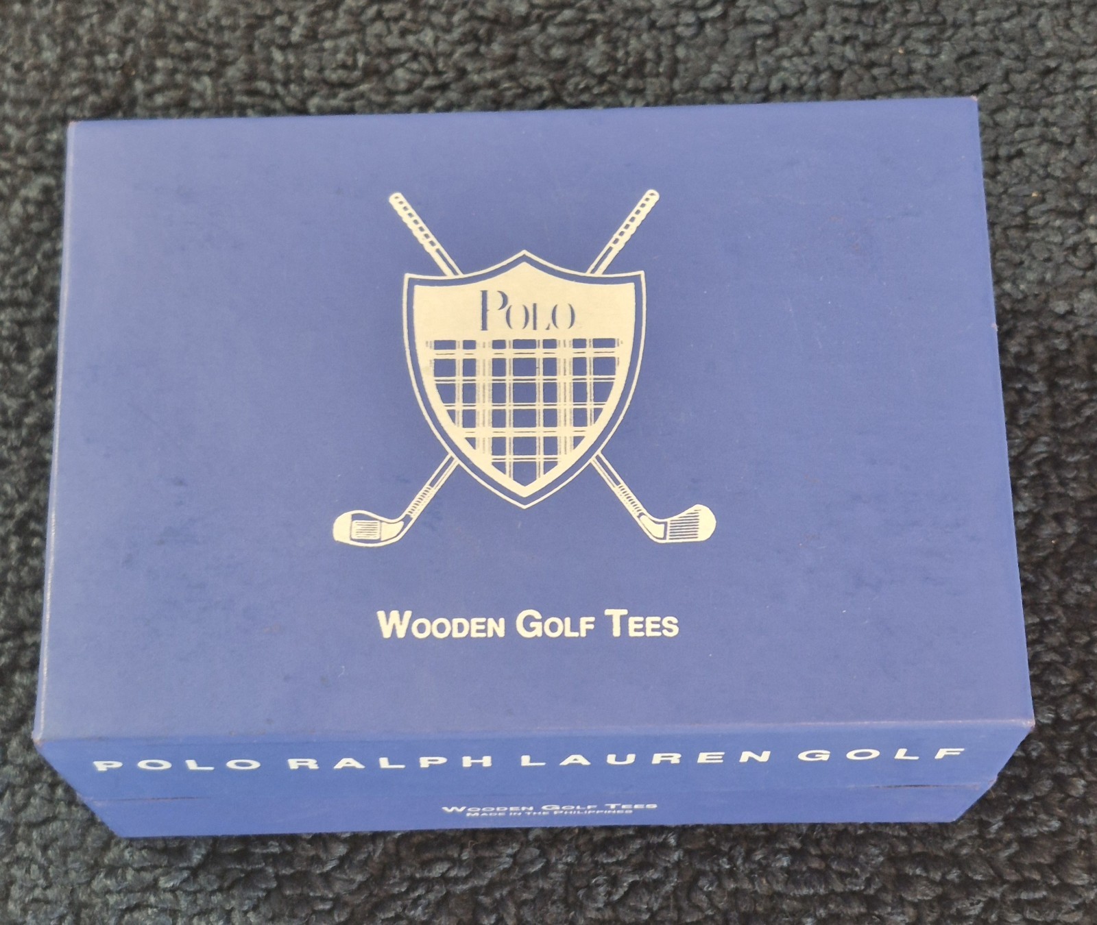 NOS Vintage Polo Ralph Lauren Golf Tees Box of 24 Wooden Multicolored Logo Tees
