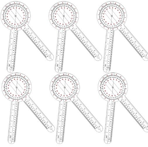 12 Inch Goniometer Transparent Orthopedic Angle Ruler Plastic Goniometer
