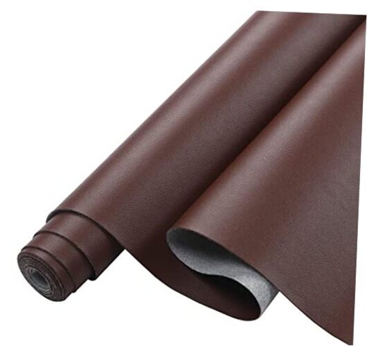 Smooth Solid Color Faux Leather Sheets 13.8"X53"(35cmX135cm),Soft Dark Brown