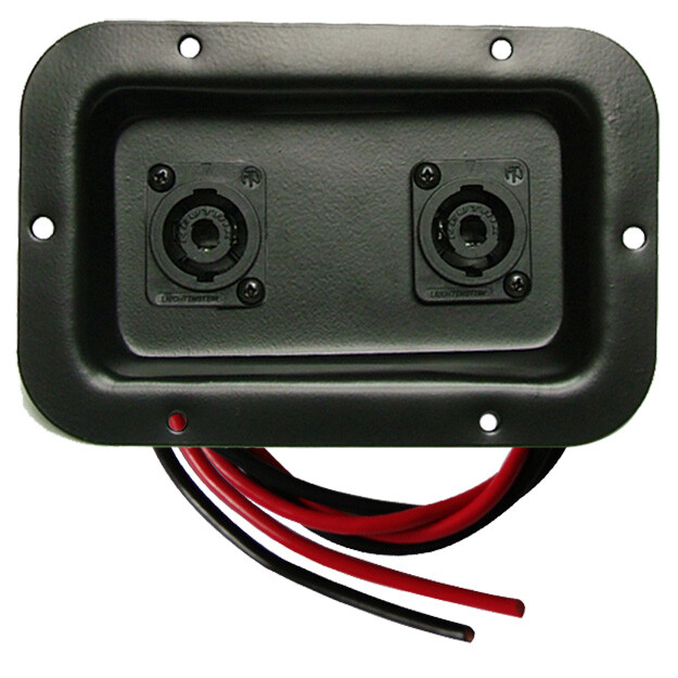 Speaker jack plate w/ 2 Speakon connectors 3"x5" for PA,DJ, and monitor Cabinets