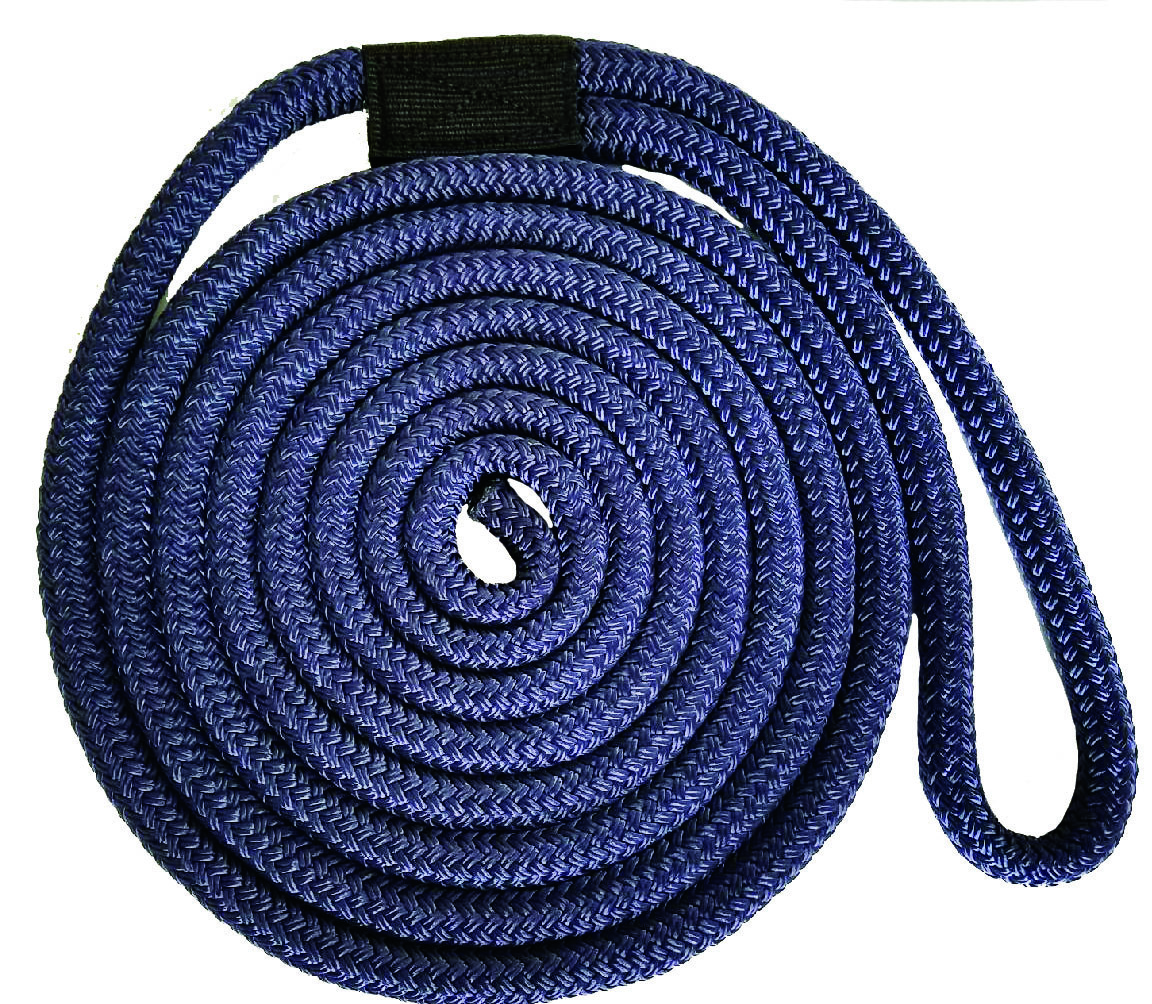 Double Braid Nylon Dock Line - 5/8" x 30' - UV Coated / Non-Fading - NAVY