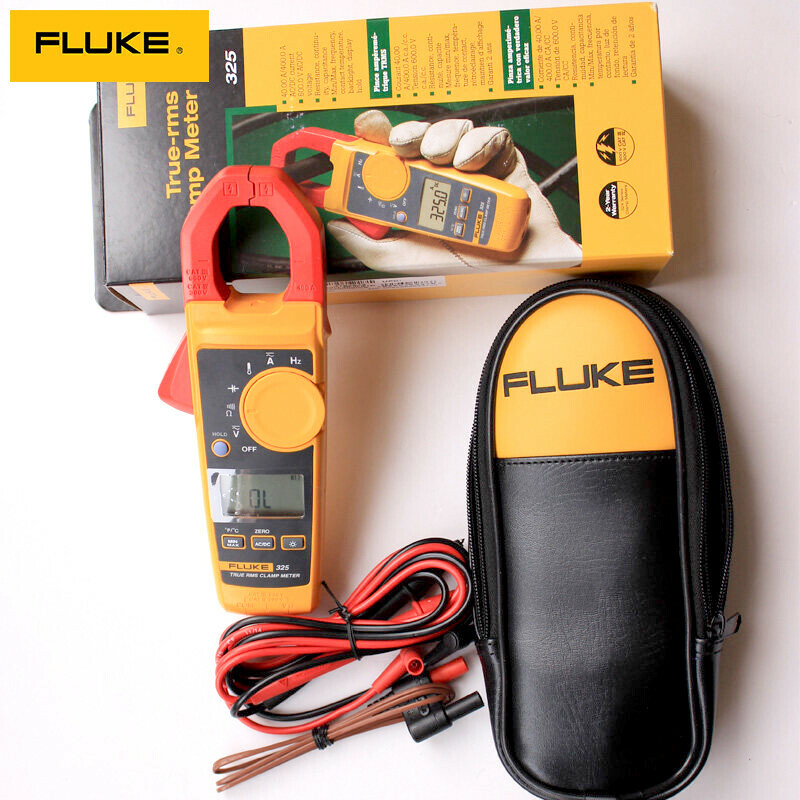 Fluke 325 40/400A   600V AC/DC TRMS Clamp Meter  Frequency Temperature  FLK325