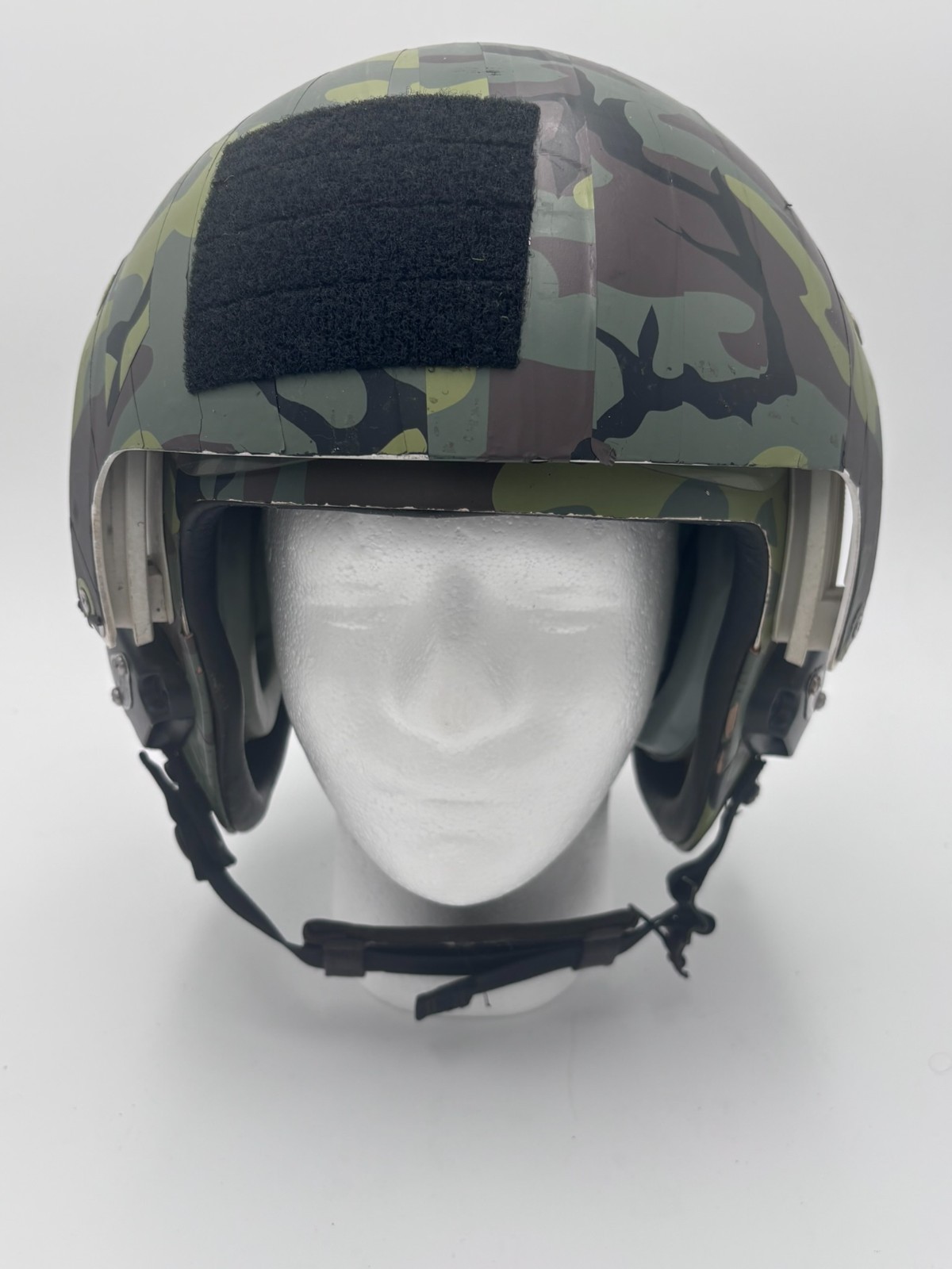 USAF HGU-26/P Dual Visor Flight Helmet Woodland Camo Taped - Size Large