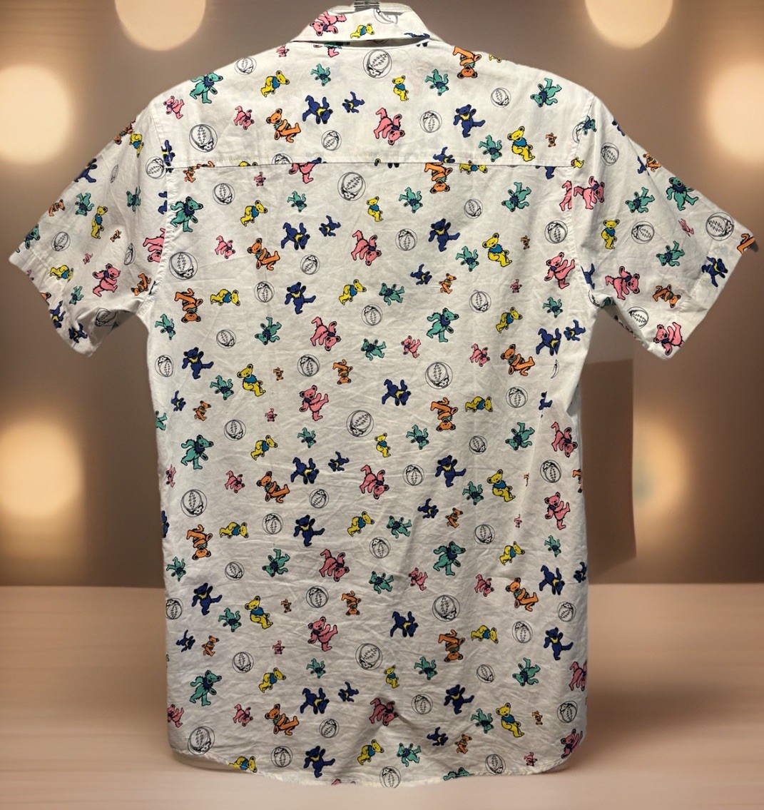 Grateful Dead Productions 2018 Button Down Collar Shirt Dancing Bears Skulls S