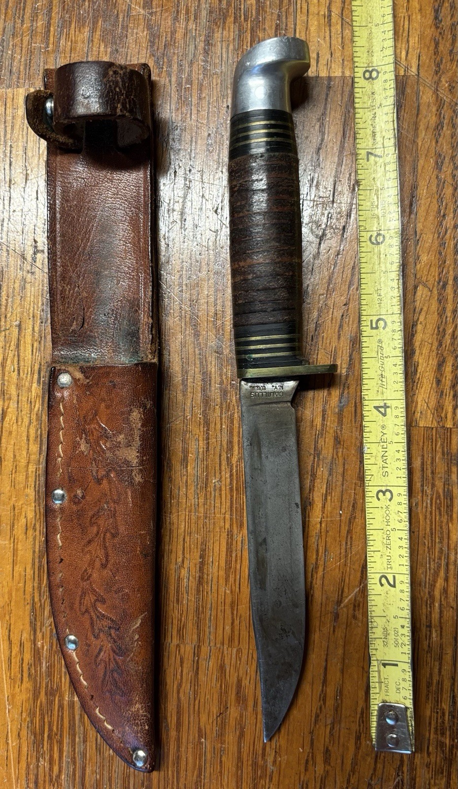 Vintage Camilus Hunting Knife Fixed Blade 1007 USA With Sheath
