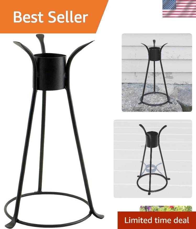 Versatile Black Iron Gazing Globe Stand - Perfect for Garden and Patio Use