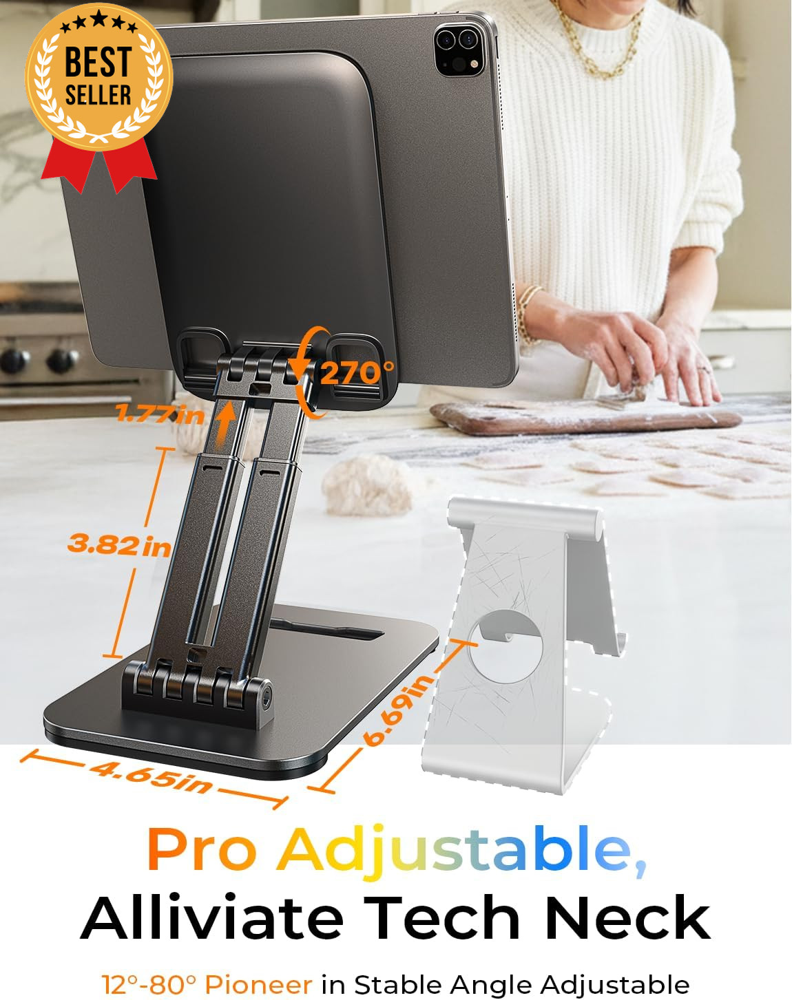 Tablet Stand iPad Holder Adjustable Foldable Desk Stand for Kindle Switch