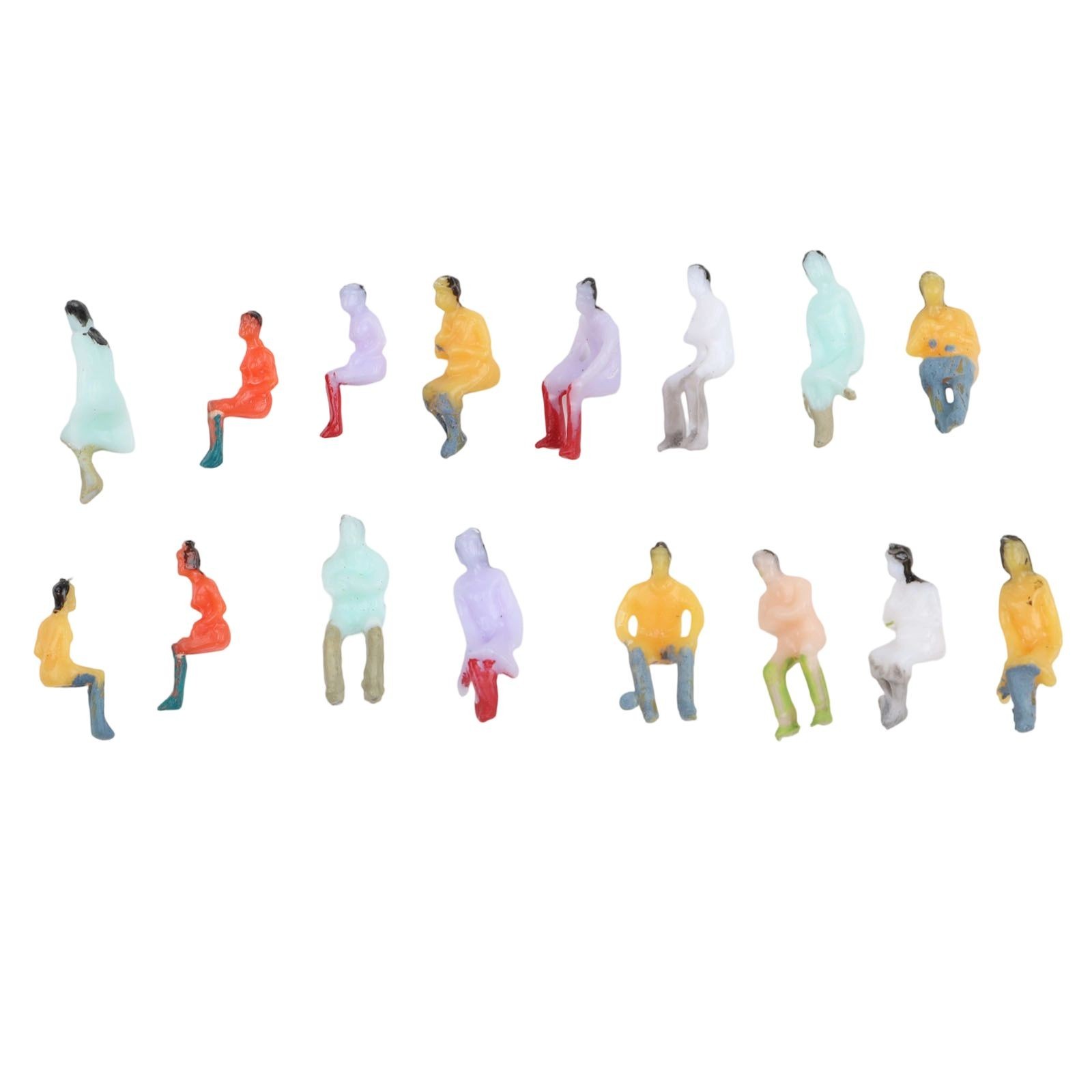 100pcs 1:100 Scale Sitting Painted Figures Model People Passengers All Seated