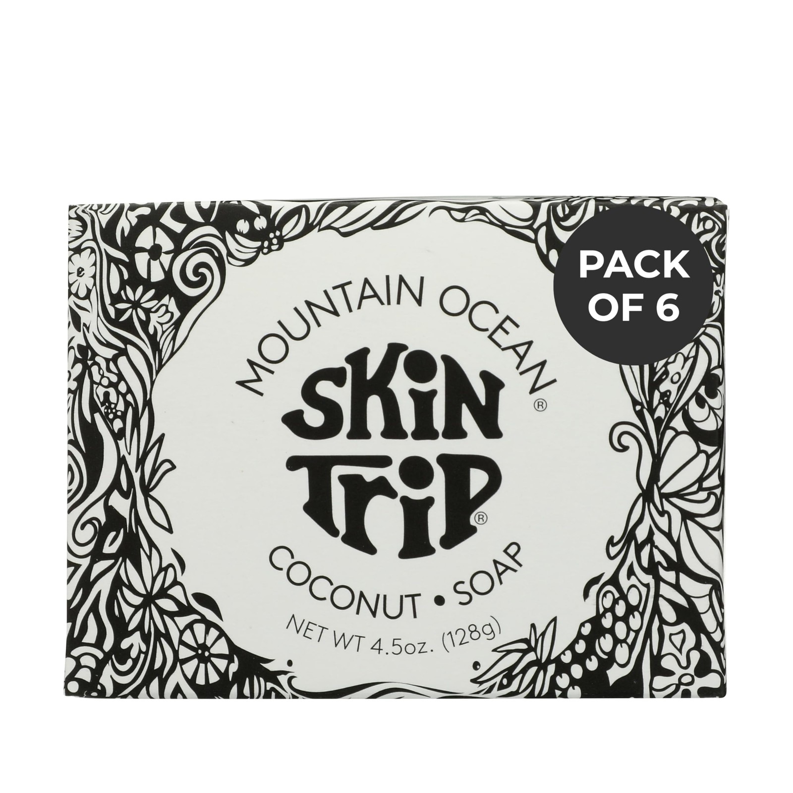Mountain Ocean Skin Trip Coconut Soap 6 Pack 4.5oz Gentle Cleansing Bar Natural