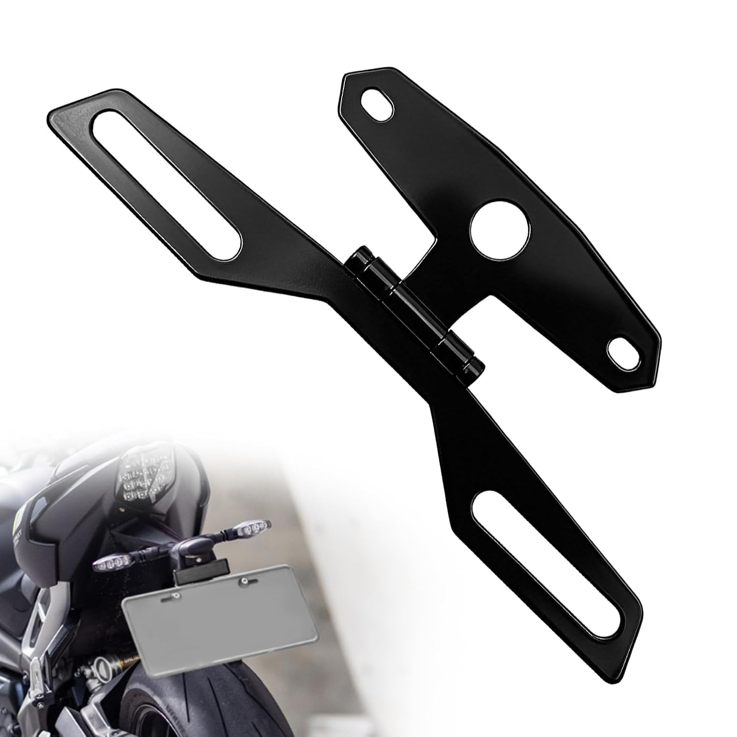 Adjustable Foldable Universal Motorcycle License Plate Bracket Tail Light Holder
