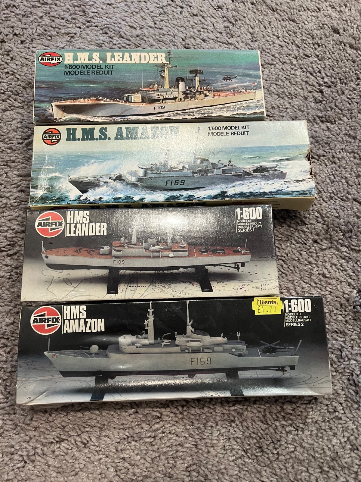 Vintage 1981& 1983 AIRFIX H.M.S. LEANDER & AMAZON