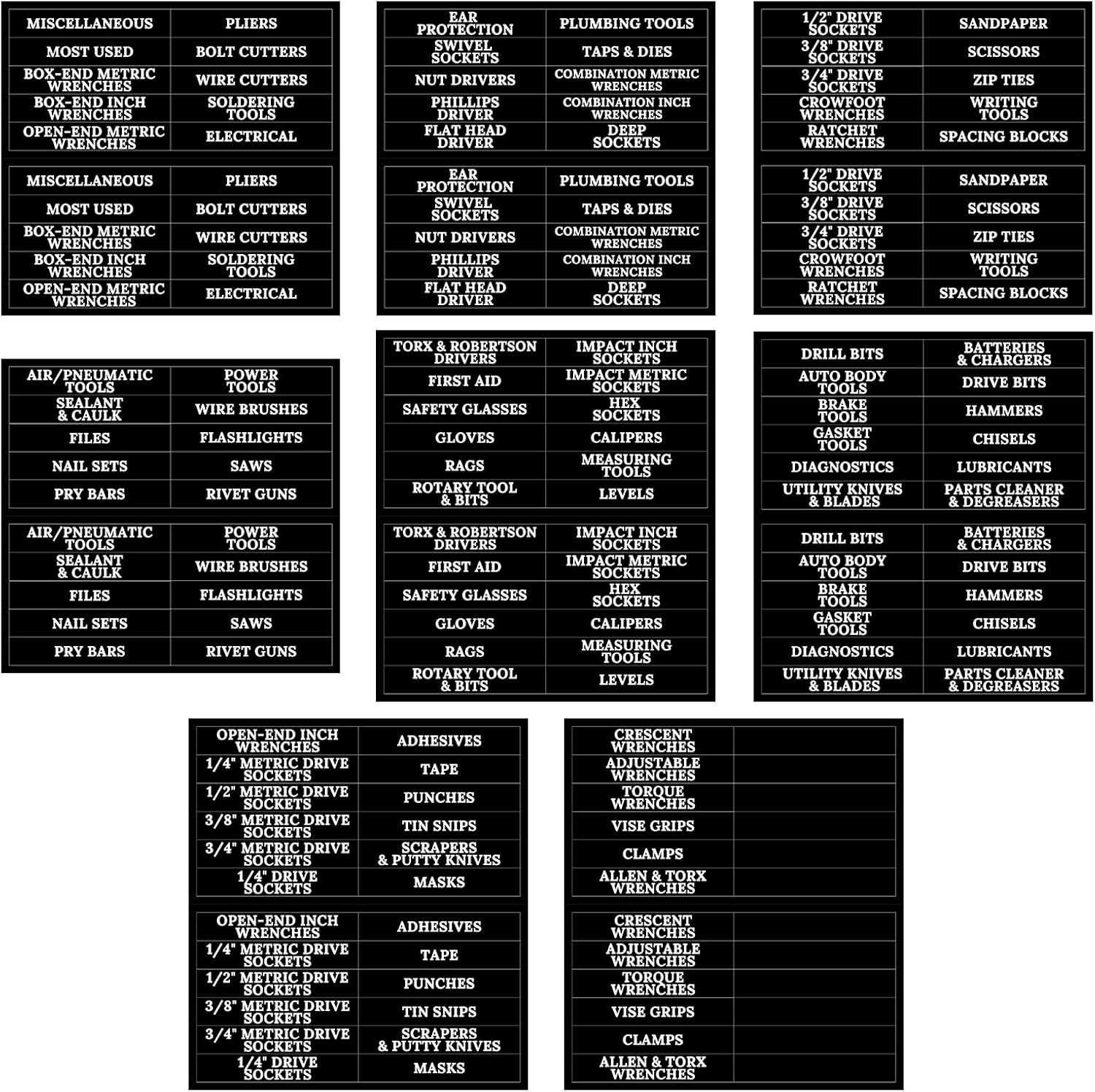 Toolbox Organization Stickers,176 Pcs Tool Chest Label Stickers with Strong Adhe